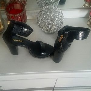Black Lugged Sole Heels